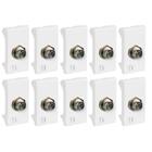 Kit 10 Modulo Tomada Para Tv Coaxial 75 Branco Pial Plus +