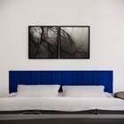 Kit 10 Módulos Estofados Cabeceira Cama Casal 20x60cm Azul