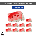 Kit 10 Módulos Tomada 2p+t 20a/250v Liz Vermelha Tramontina C
