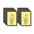 Kit 10 Molduras A3 Pretas Vidro Antirreflexo Quadro Poster