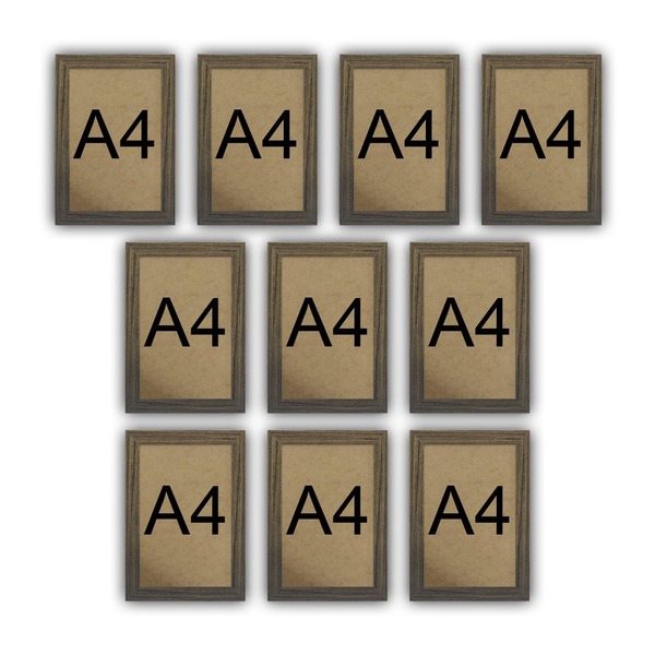 Kit 10 Molduras Quadro Certificado Diploma A4 Com Fundo Mdf