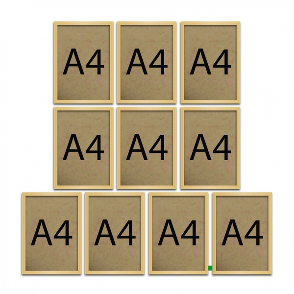 Kit 10 Molduras Quadro Certificado Diploma A4 Com Fundo Mdf