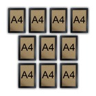 Kit 10 Molduras Quadro Certificado Diploma A4 Com Fundo Mdf