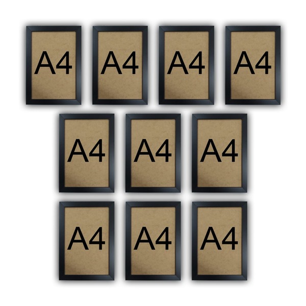 Kit 10 Molduras Quadro Certificado Diploma A4 Com Fundo Mdf