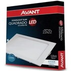 Kit 10 Painéis Plafon Led 18w Quadrado Embutir Branco Frio
