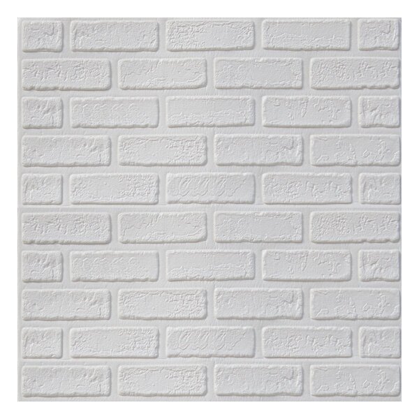 Kit 10 Painel 3d Auto Adesivo Tijolo À Vista Branco 70x70cm