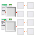 Kit 10 Painel De Led Quadrado Embutir Recuado 12w Bivolt Tasc