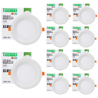 Kit 10 Painel De Led Redondo Embutir Recuado 12w Bivolt Tasch