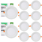 Kit 10 Painel De Led Redondo Embutir Recuado 6w Bivolt Taschi