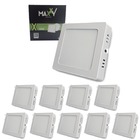 Kit 10 Painel Plafon Sobrepor Led Quadrado 6w Frio 6500k Bivo