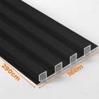 Kit 10 Painel Ripado Prime Madeira Pvc Preto Fosco 2 9mx16cm