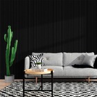 Kit 10 Painel Ripado Prime Madeira Pvc Preto Fosco 2 9mx16cm