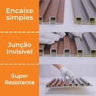 Kit 10 Painel Ripado Pvc Madeira Travertino Cinza 2 9m X 16cm