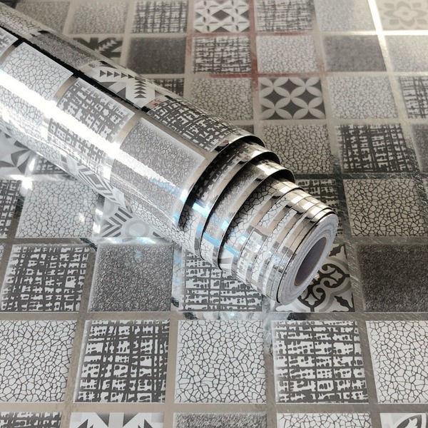 Kit 10 Papel Parede Adesivo Lavavel Hd Azulejo Moderno Cinza