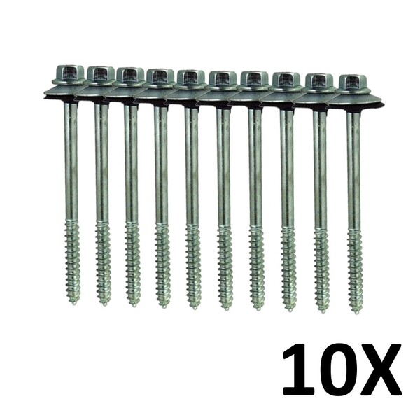 Kit 10 Parafuso Para Telha Com Arruelas 5/16''x180 Mm