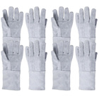 Kit 10 Pares Luva De Raspa Em Couro Punho 15 Proteção Individ