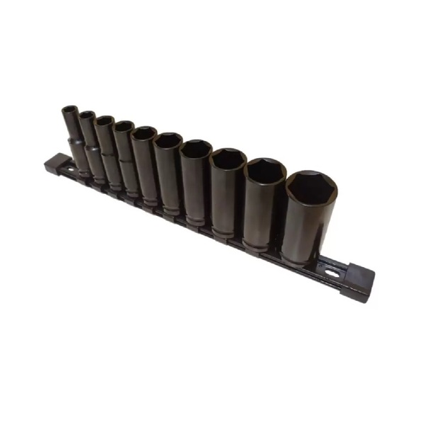 Kit 10 Pçs Jogo De Soquete De Impacto Longo 1/2" Quadrado