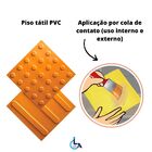 Kit 10 Pçs Piso Tátil Pvc 25x25 Direcional Amarelo