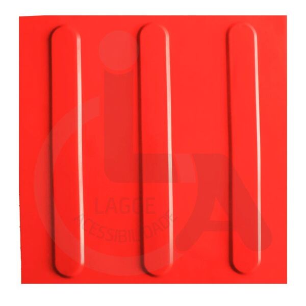 Kit 10 Pçs Piso Tátil Pvc 25x25 Direcional Vermelho