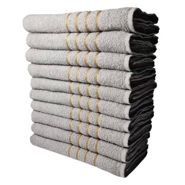 Kit 10 Pçs Toalha De Banho Dubai 70x130cm 100% Algodão 330g/m