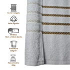 Kit 10 Pçs Toalha De Banho Dubai 70x130cm 100% Algodão 330g/m
