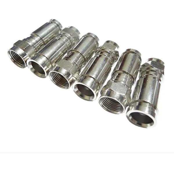 Kit 10 Peças Conector De Compressão Rg6 Metal Alta Qualidade