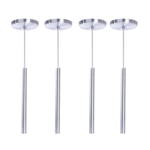 Kit 10 Pendente Luminária Tubo Alumínio Escovado 50 Cm