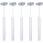 Kit 10 Pendente Luminária Tubo Branco 30 Cm
