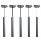 Kit 10 Pendente Luminária Tubo Cinza 30 Cm