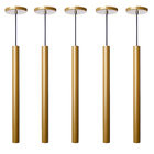 Kit 10 Pendente Luminária Tubo Dourado Fosco 50 Cm + Lâmpada