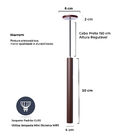 Kit 10 Pendente Luminária Tubo Marrom 30cm + Led Canopla 6cm