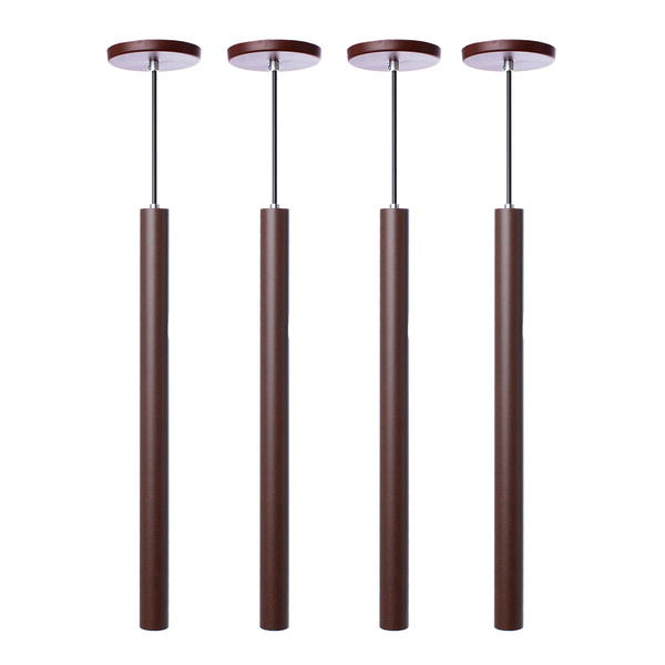 Kit 10 Pendente Luminária Tubo Marrom 50 Cm