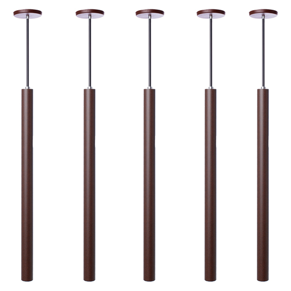 Kit 10 Pendente Luminária Tubo Marrom 50cm Canopla 6cm