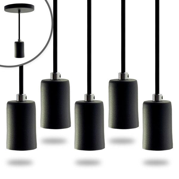 Kit 10 Pendente Soquete Copinho E27 Preto