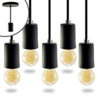 Kit 10 Pendente Soquete Copinho E27 Preto+ Led G45