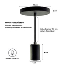 Kit 10 Pendente Soquete Copinho E27 Preto+ Led G95