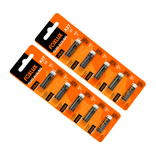 Kit 10 Pilha Alcalina Foxlux A27 12v