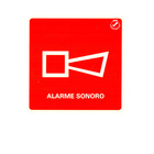 Kit 10 Placas Adesiva Pvc Sinalização de Alarme Sonoro Alerta