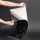 Kit 10 Placas Autocolante Revestimento Mármore Preto Brilhoso