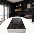 Kit 10 Placas Autocolante Revestimento Mármore Preto Brilhoso