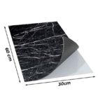 Kit 10 Placas Autocolante Revestimento Mármore Preto Brilhoso