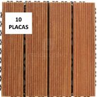 Kit 10 Placas Deck Madeira Com Base Plástica Friso Antiderrap