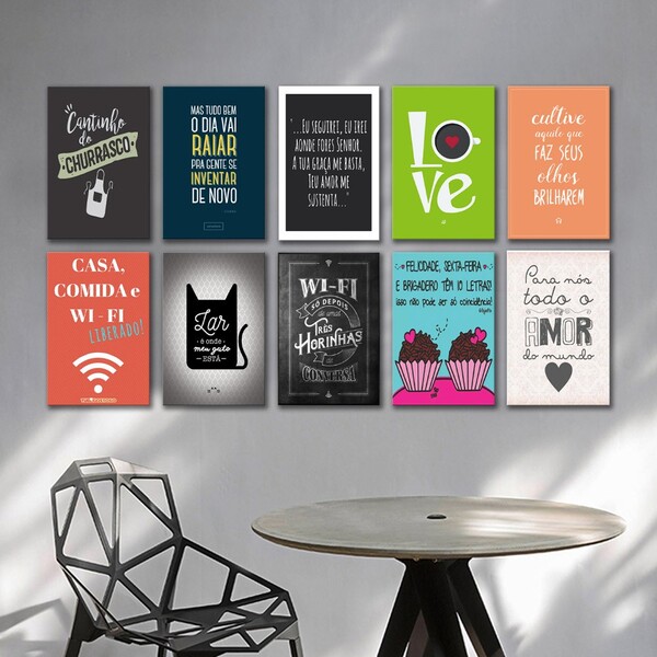 Kit 10 Placas Decorativas Frases Para Casa M2