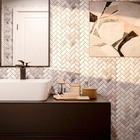 Kit 10 Placas - Pastilhas Pedra Espinha Peixe Mámore Branco