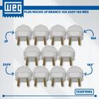 Kit 10 Plug Tomadas Macho Branco 10a  250v