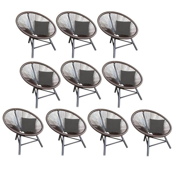 Kit 10 Poltrona Cadeira Corino Cinza