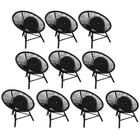 Kit 10 Poltrona Cadeira Corino Preto