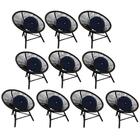 Kit 10 Poltrona Cadeira Suede Azul Marinho