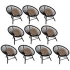 Kit 10 Poltrona Cadeira Suede Bege