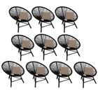 Kit 10 Poltrona Cadeira Suede Bege